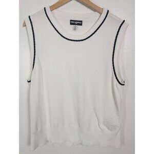 Karl Lagerfeld Women's Sz. XL White/Black Karl Sweater Vest